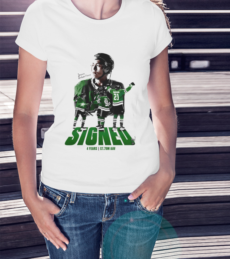 Jason Robertson Signed Dallas Stars 4 Years $7.75M AAV Contract T-Shirt