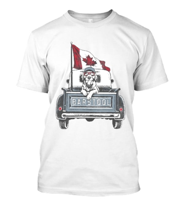 Barstool Truck Life Canadian Flag Dog T-Shirt