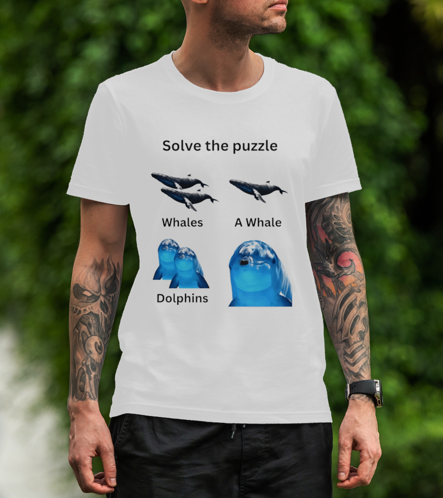 Solve The Puzzle Whales A Whale Dolphins Wordplay T-Shirt
