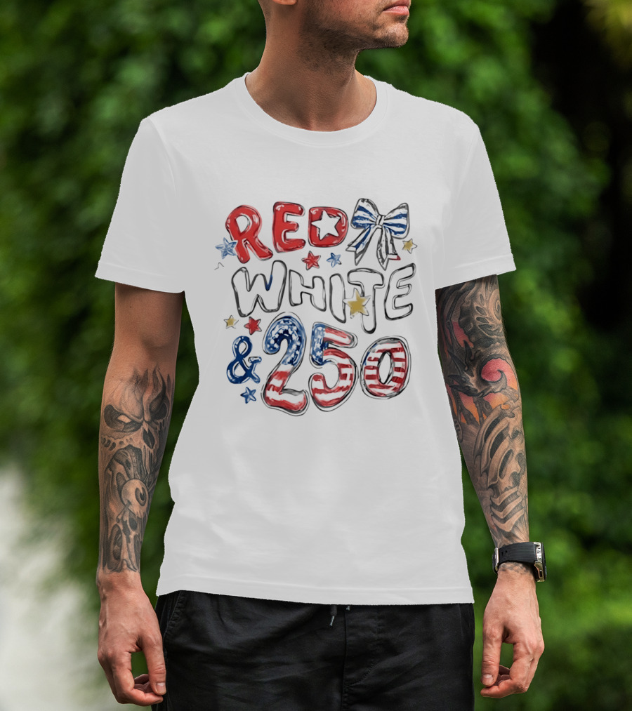 Red White And 250 Stars & Stripes T-Shirt
