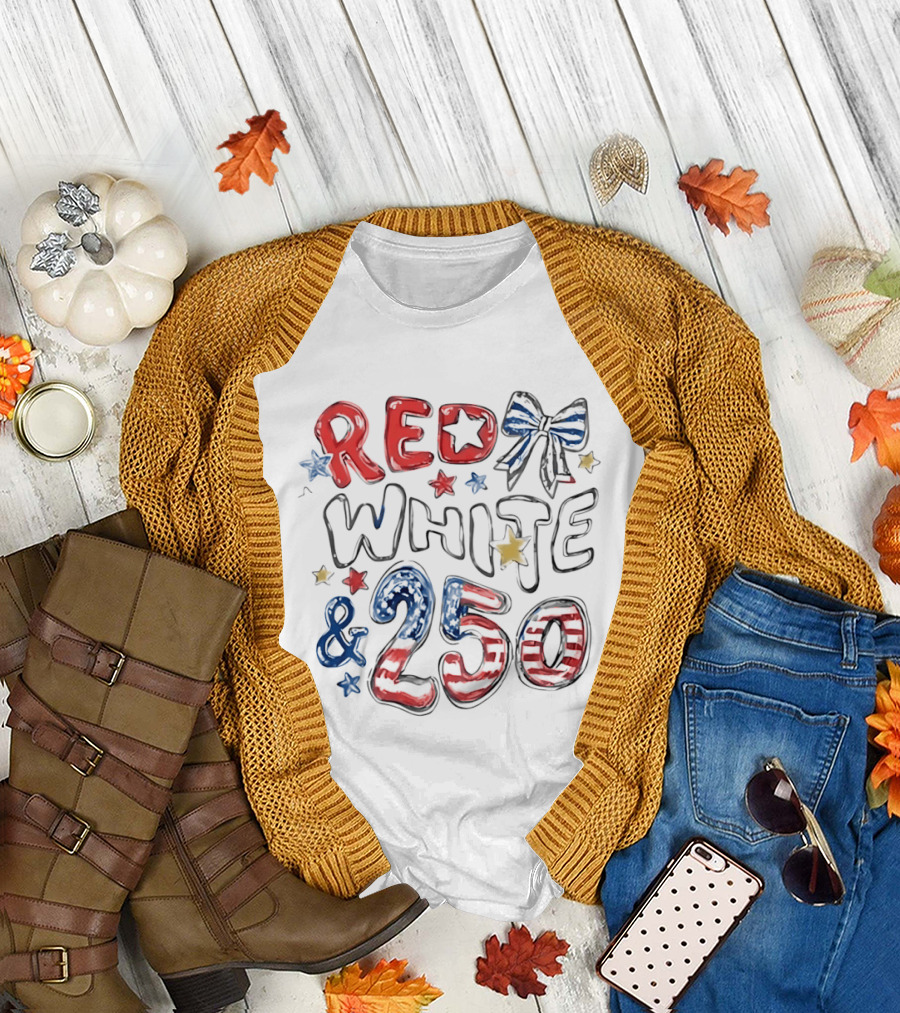 Red White And 250 Stars & Stripes T-Shirt