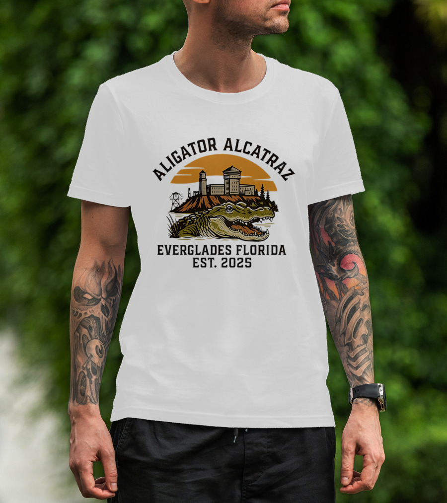 Aligator Alcatraz Everglades Florida Est 2025 T-Shirt