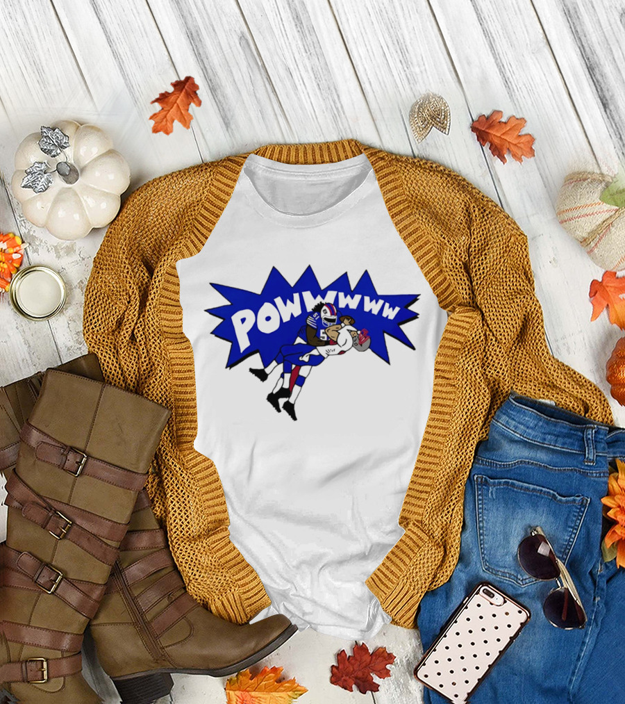 POWWWWW Buffalo Bills Football Tackle Action T-Shirt
