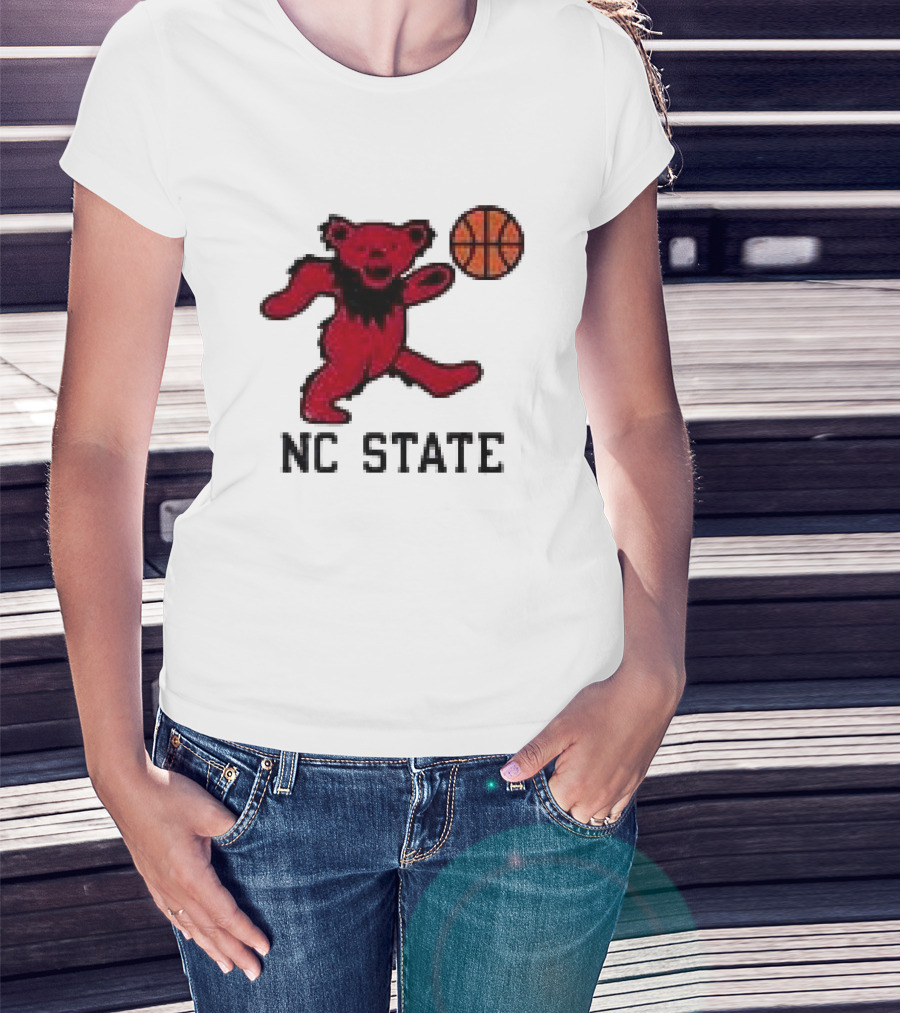 Grateful Dead NC State Wolfpack Bears Basketball Team Collaboration T-Shirt