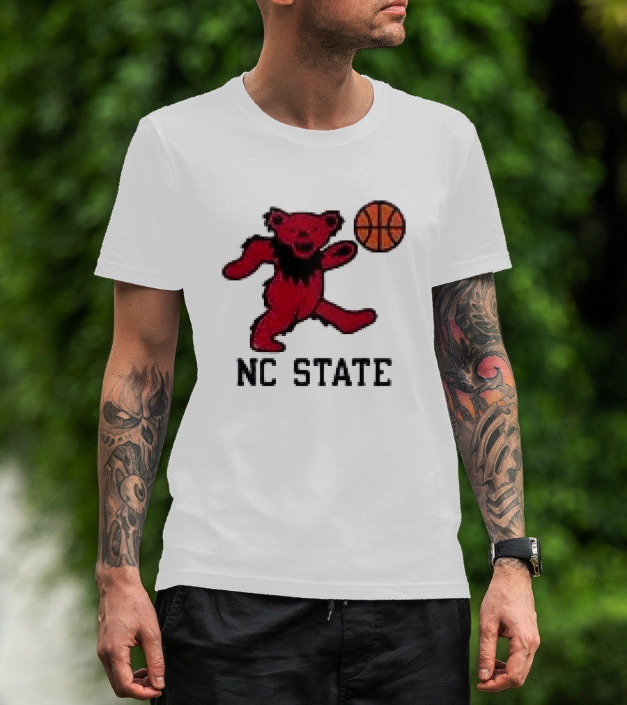 Grateful Dead NC State Wolfpack Bears Basketball Team Collaboration T-Shirt