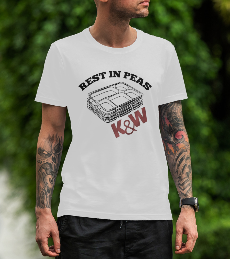 Rest In Peas K&W Cafeteria Tray Stack Retro Humor T-Shirt