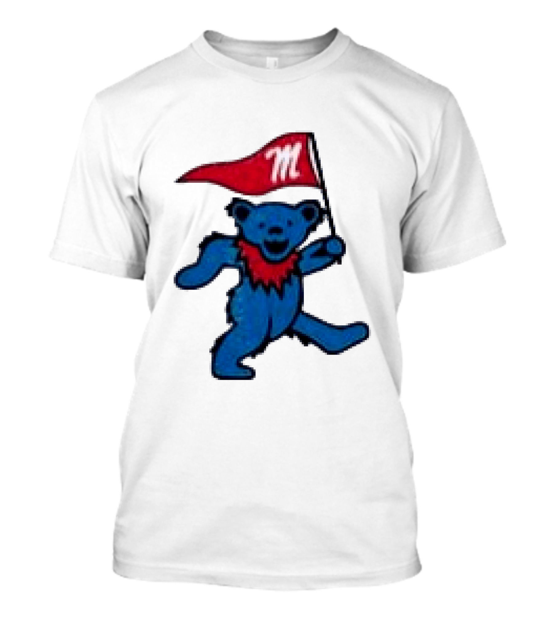 Grateful Dead Ole Miss Rebels Bears M Flag T-Shirt