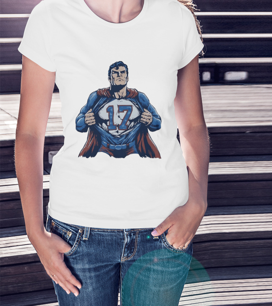 Superman Secret Identity 17 Josh Allen Buffalo Bills T-Shirt