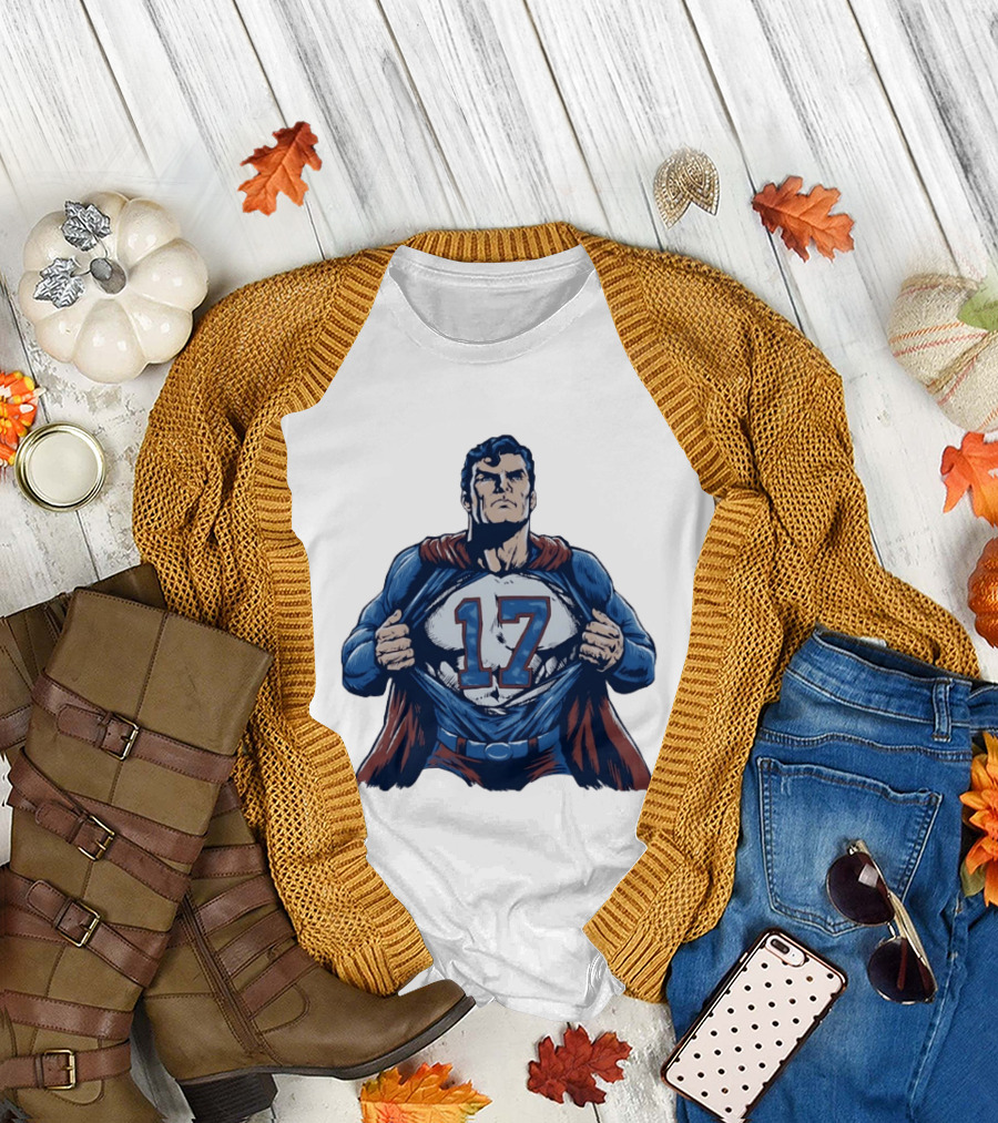 Superman Secret Identity 17 Josh Allen Buffalo Bills T-Shirt