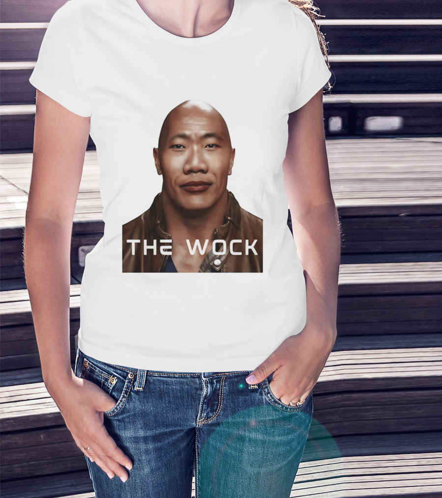 The Wock Parody Face Mashup The Rock And Wok T-Shirt