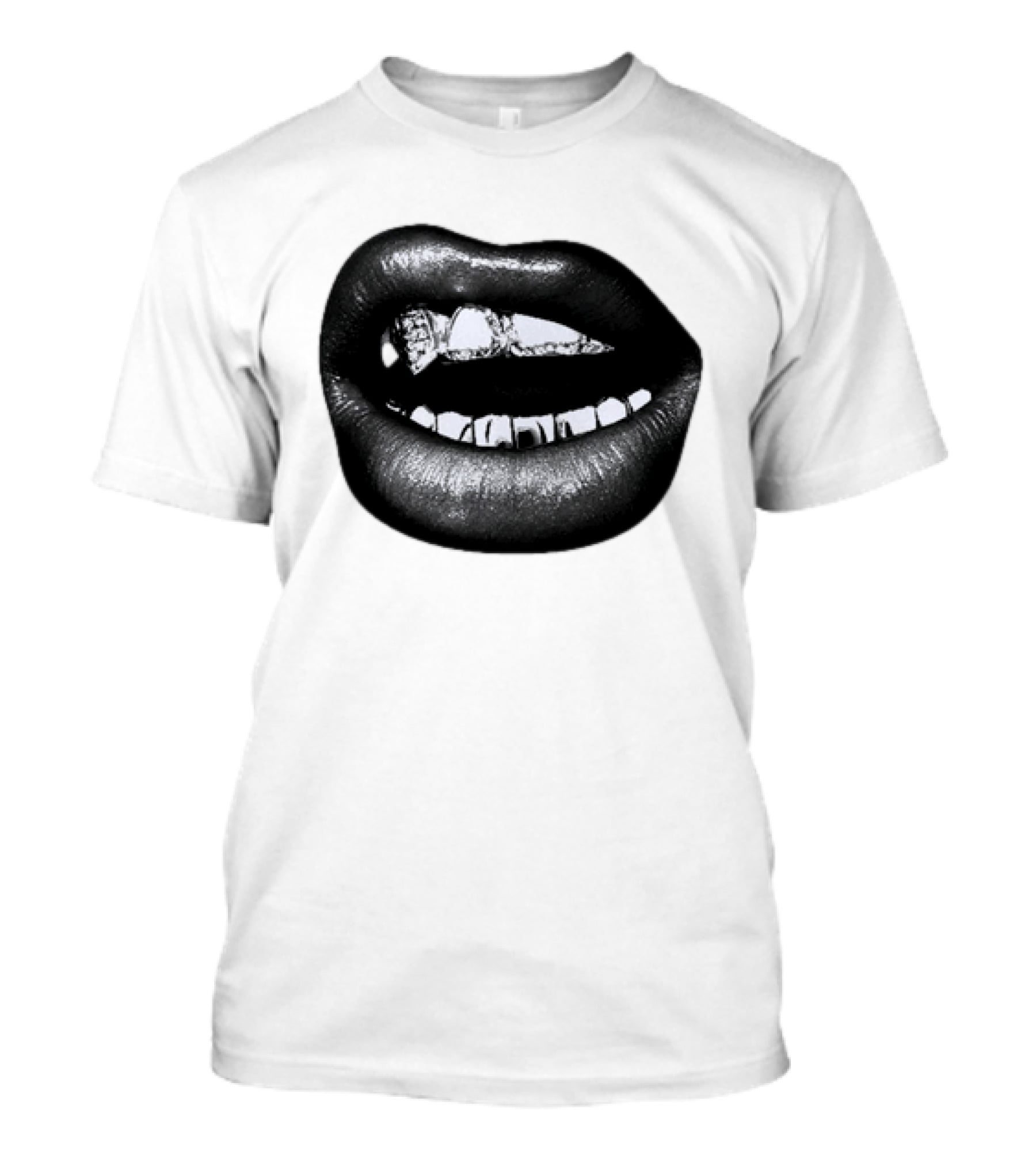 Dallas Cowboys Cheerleaders Black & White Lips Kevin Ozowski T-Shirt