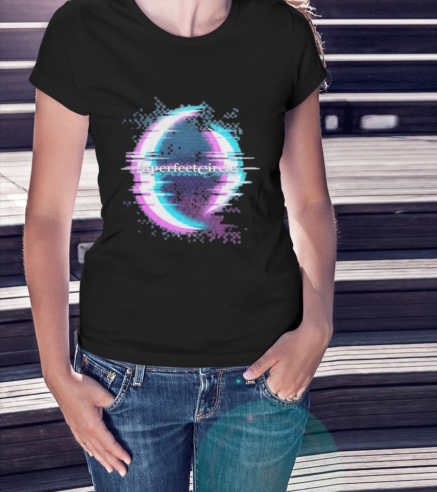 A Perfect Circle Neon Glitch Retro Aesthetic T-Shirt