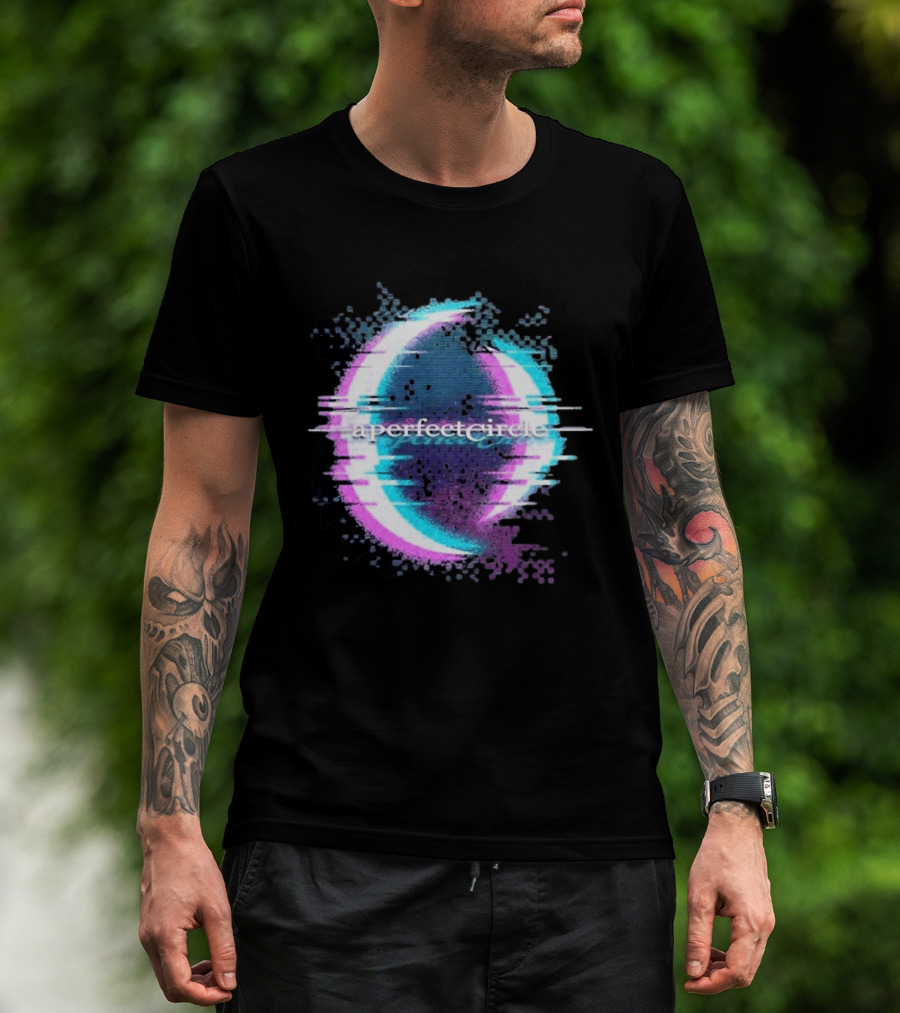 A Perfect Circle Neon Glitch Retro Aesthetic T-Shirt