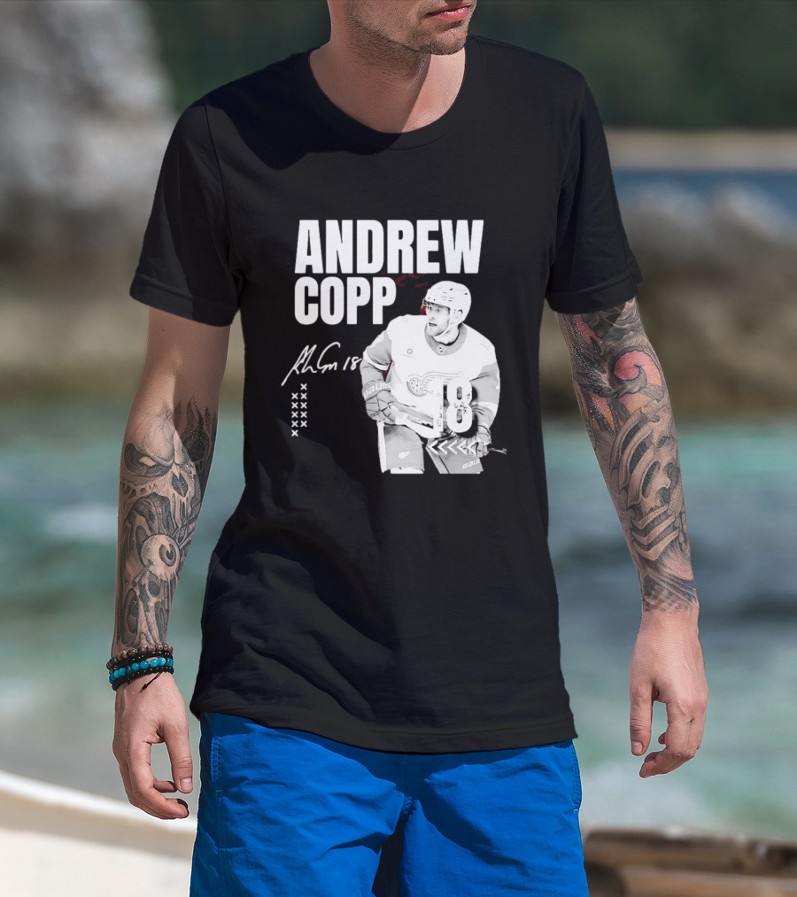 Andrew Copp Detroit Red Wings 18 NHL Hockey Player Signature Jersey T-Shirt