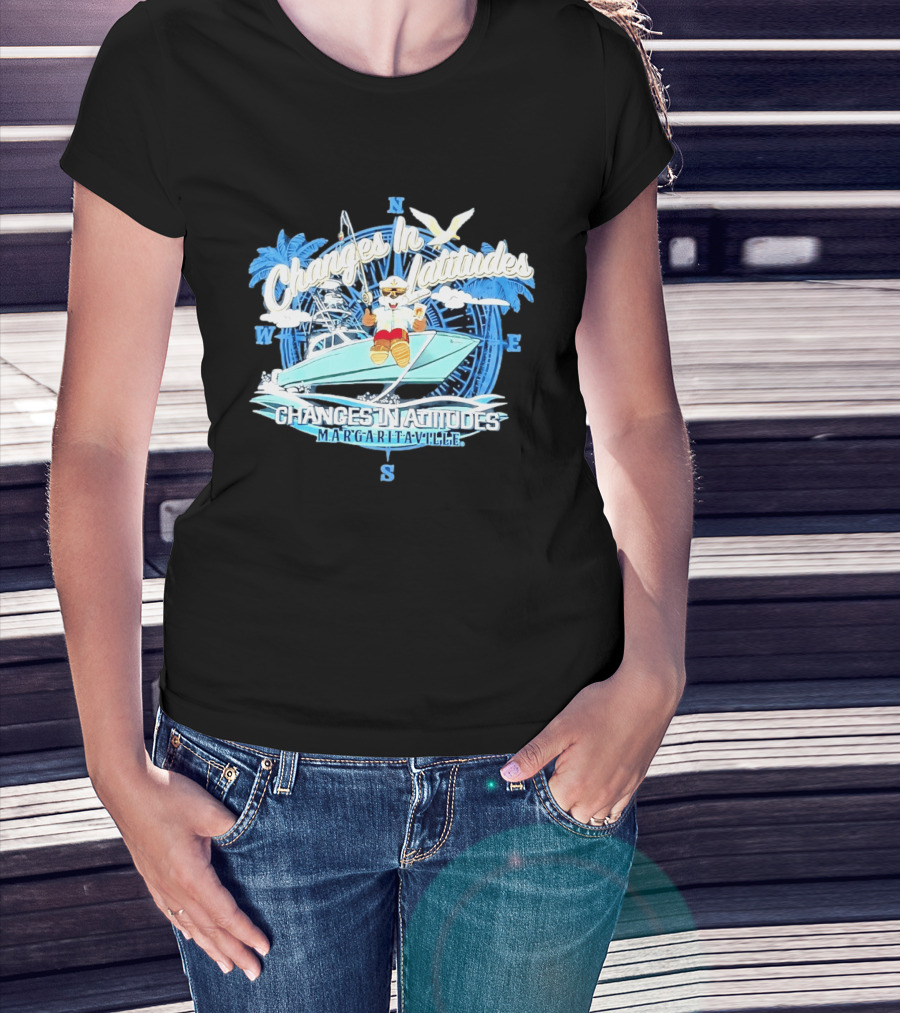 Buc Ee's Margaritaville Changes In Latitudes Tropical Boat Adventure T-Shirt