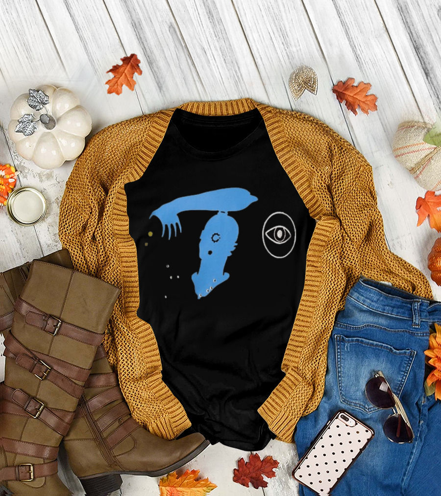 Candice For You Searcher Abstract Blue Silhouette With Eye T-Shirt