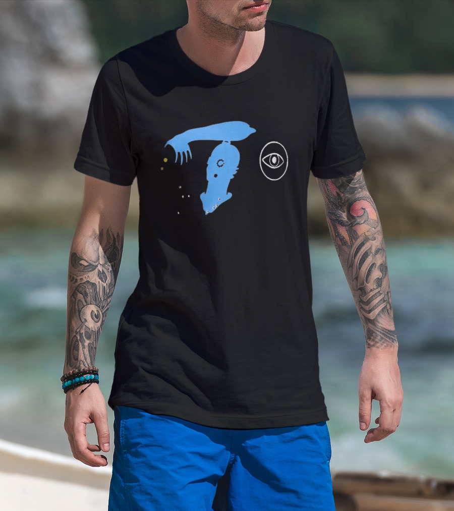 Candice For You Searcher Abstract Blue Silhouette With Eye T-Shirt