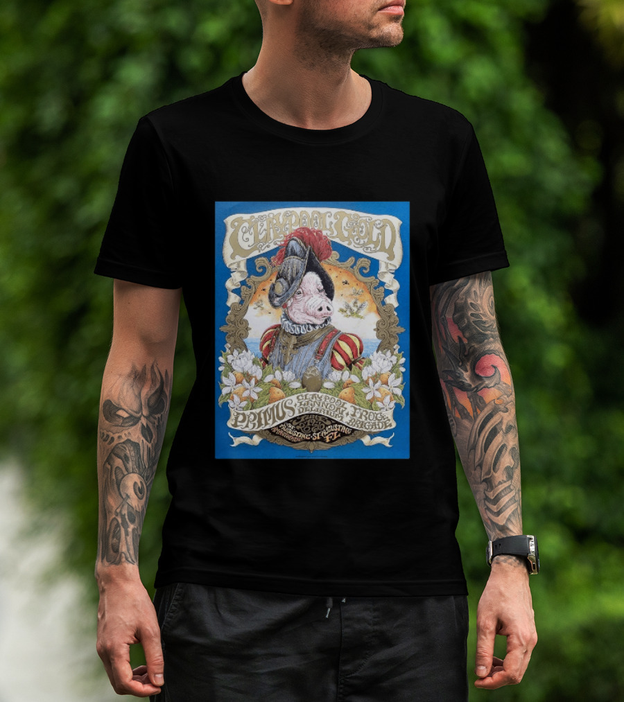 Claypool Gold Primus Claypool Lennon Delirium Frog Brigade St Augustine FL 2026 Event June 19 St Augustine Amphitheatre T-Shirt