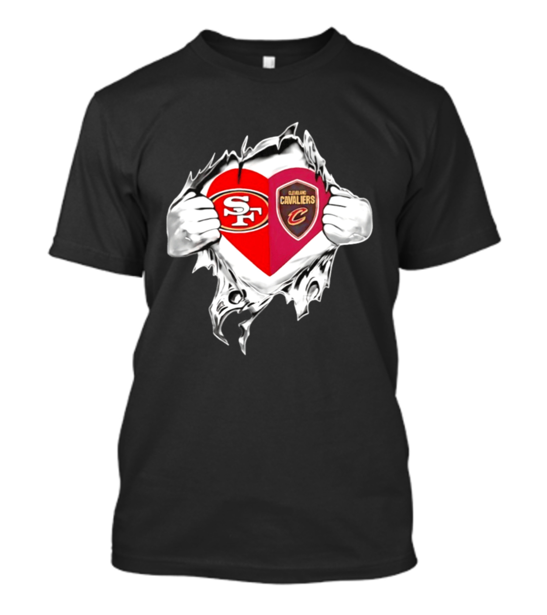 Cleveland Cavaliers And San Francisco 49ers Heartfelt Passion T-Shirt