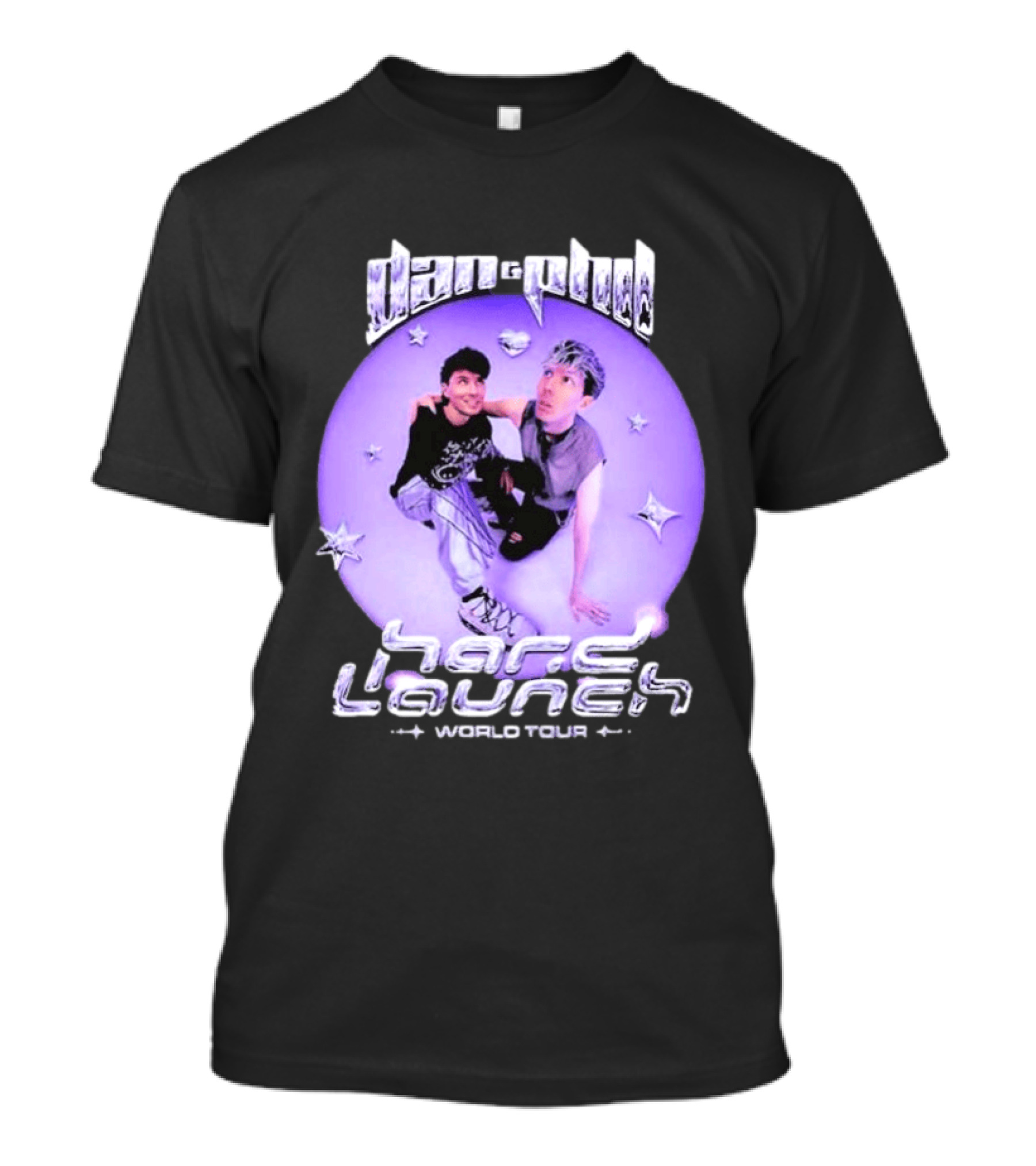 Dan And Phil Hard Launch World Tour 2026 2027 Purple Circle Star T-Shirt