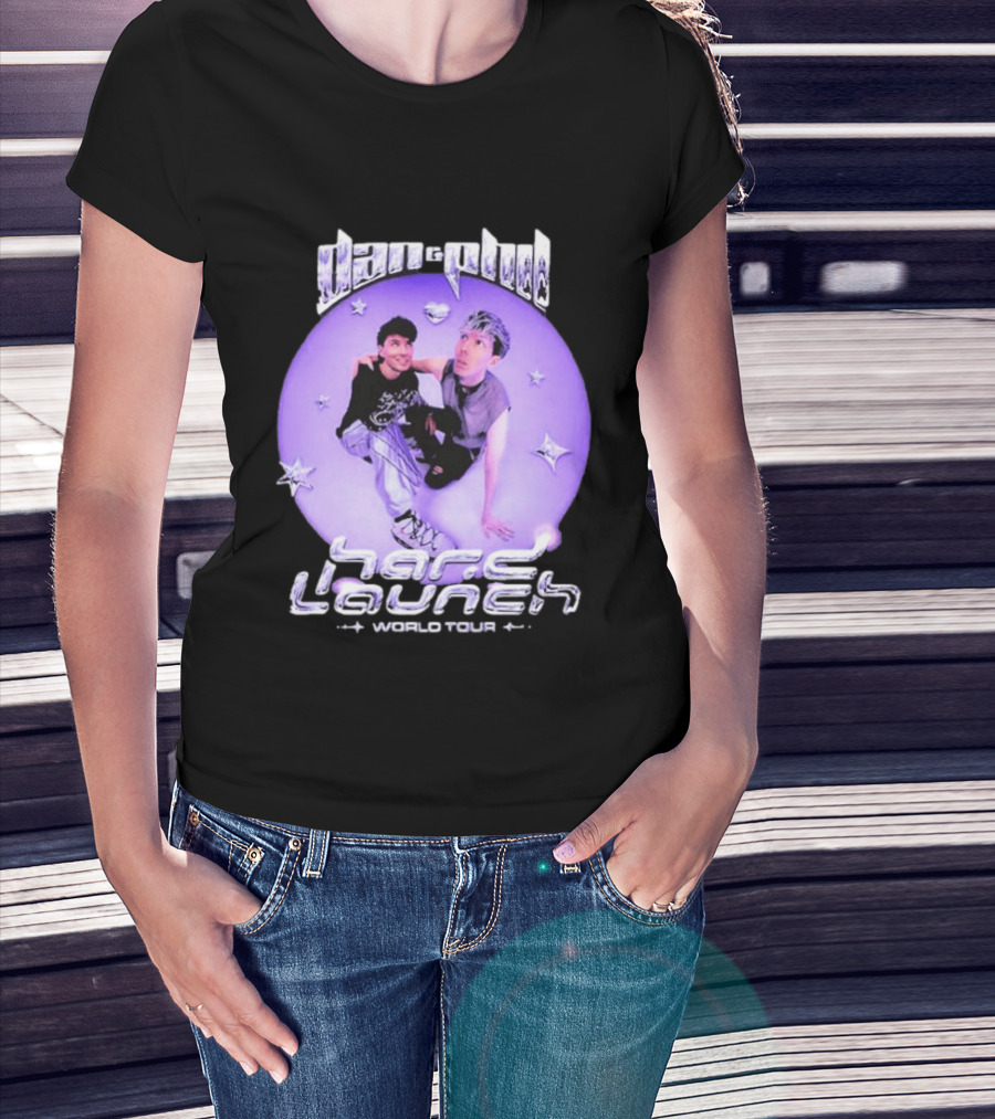 Dan And Phil Hard Launch World Tour 2026 2027 Purple Circle Star T-Shirt
