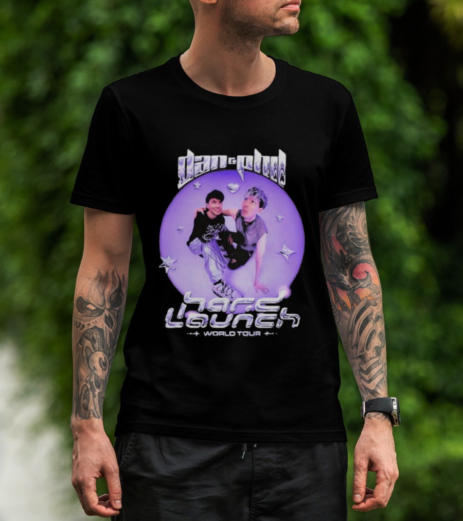 Dan And Phil Hard Launch World Tour 2026 2027 Purple Circle Star T-Shirt