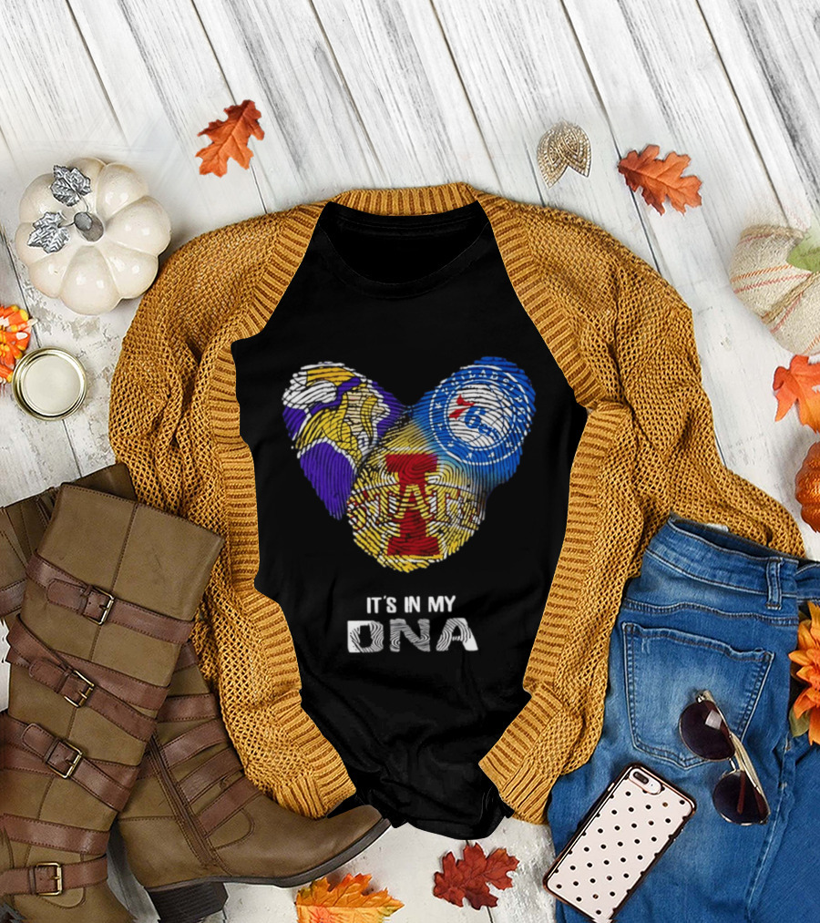 Iowa State Cyclones Minnesota Vikings Philadelphia 76ers It's in My DNA T-Shirt