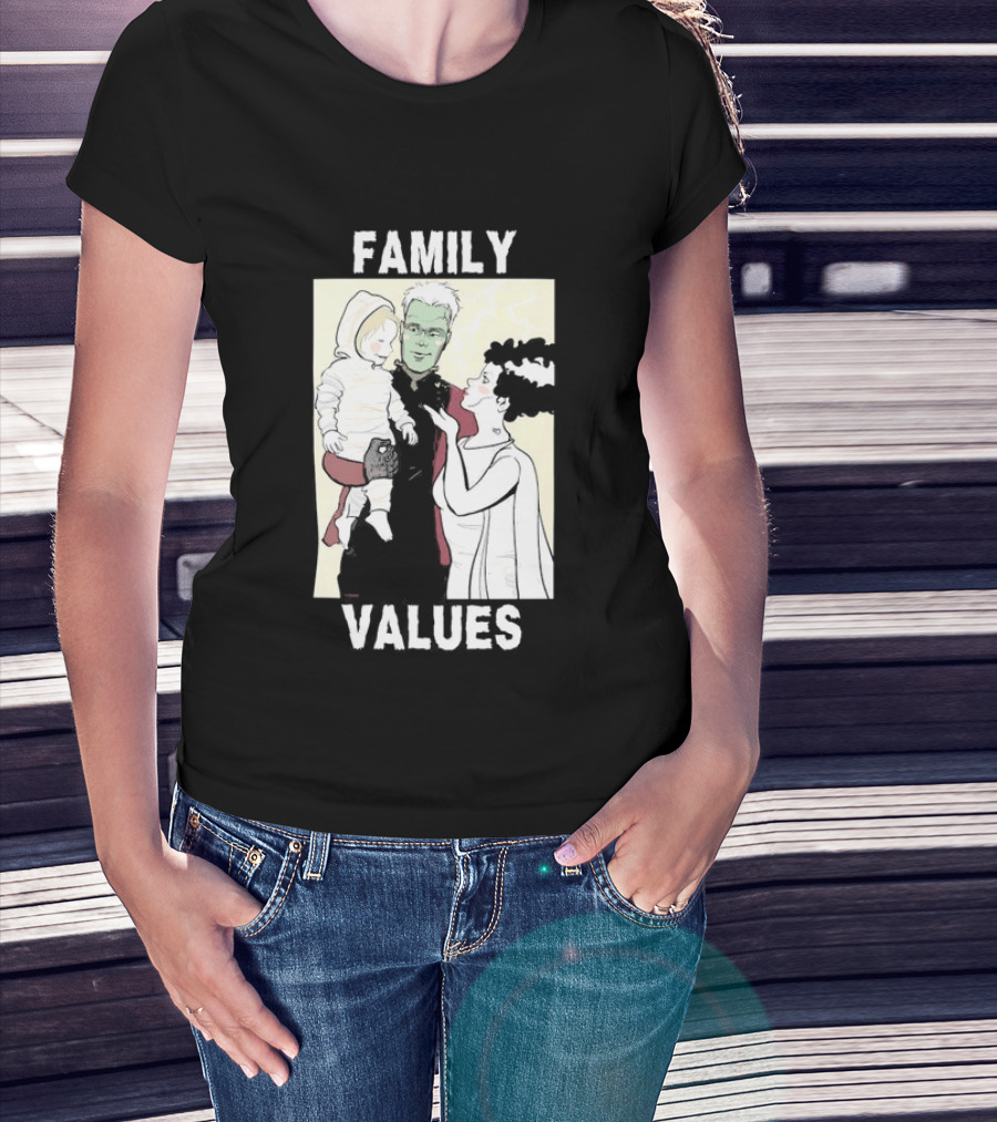 Family Values Halloween 2026 Ghostly Family T-Shirt