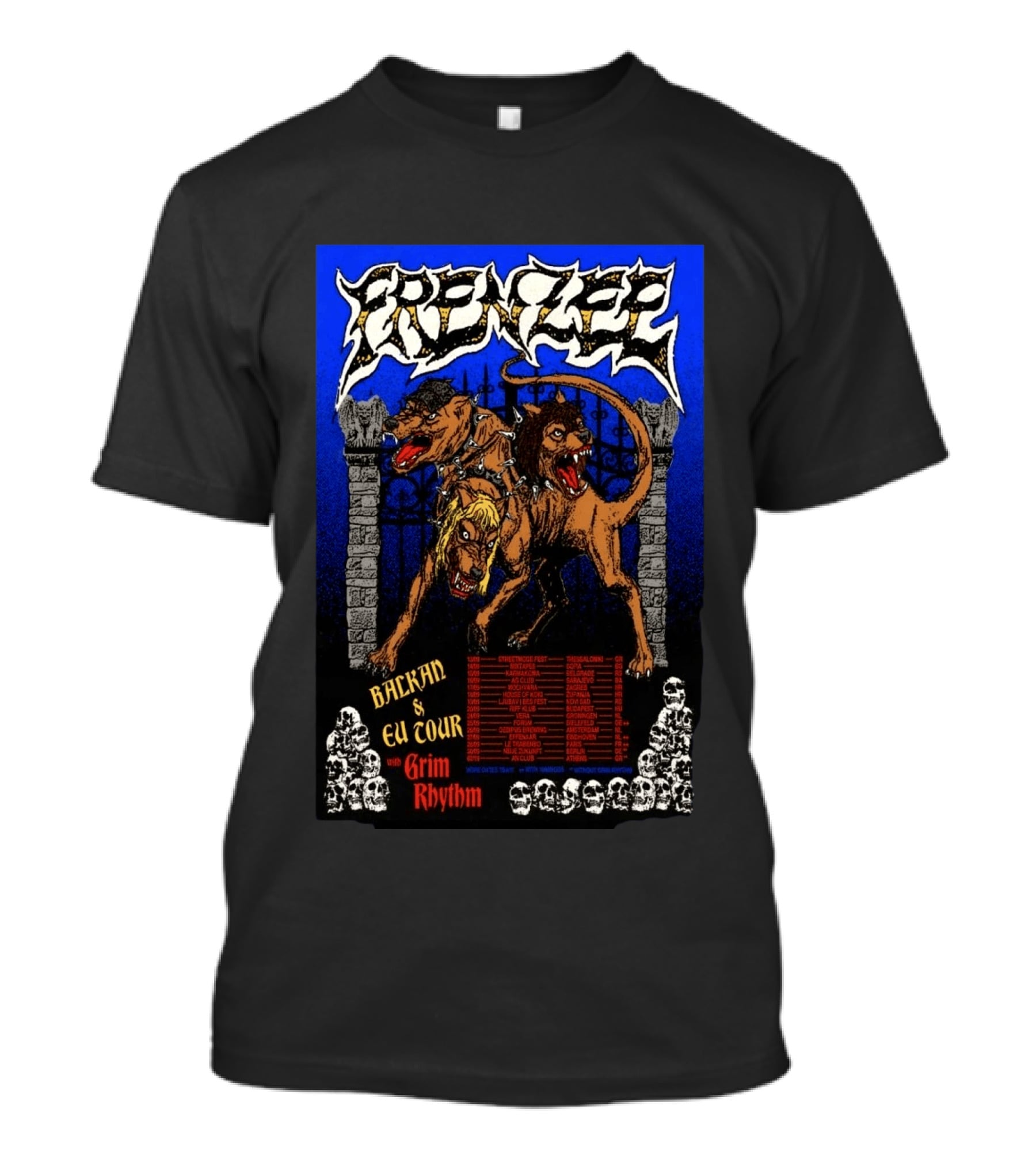 Frenzee Balkan And EU Tour 2026 With Grim Rhythm T-Shirt