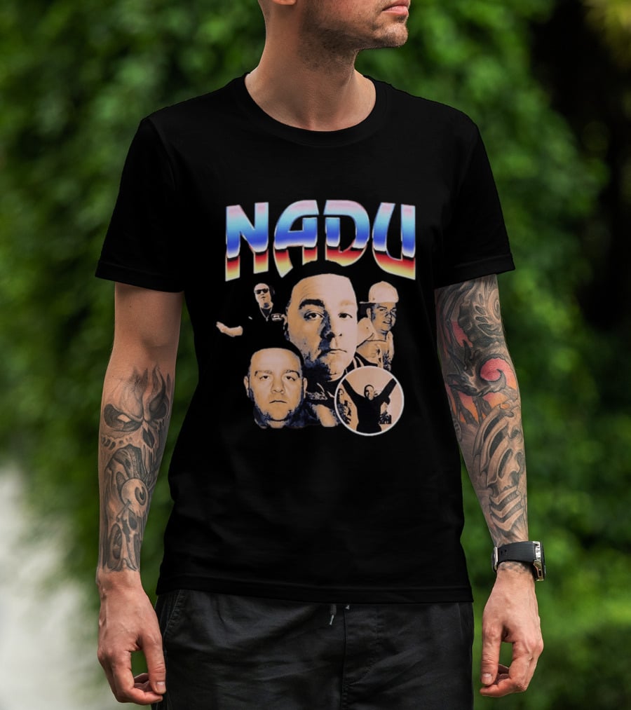 Nadu Multicolor Bold Text And Multiple Faces T-Shirt