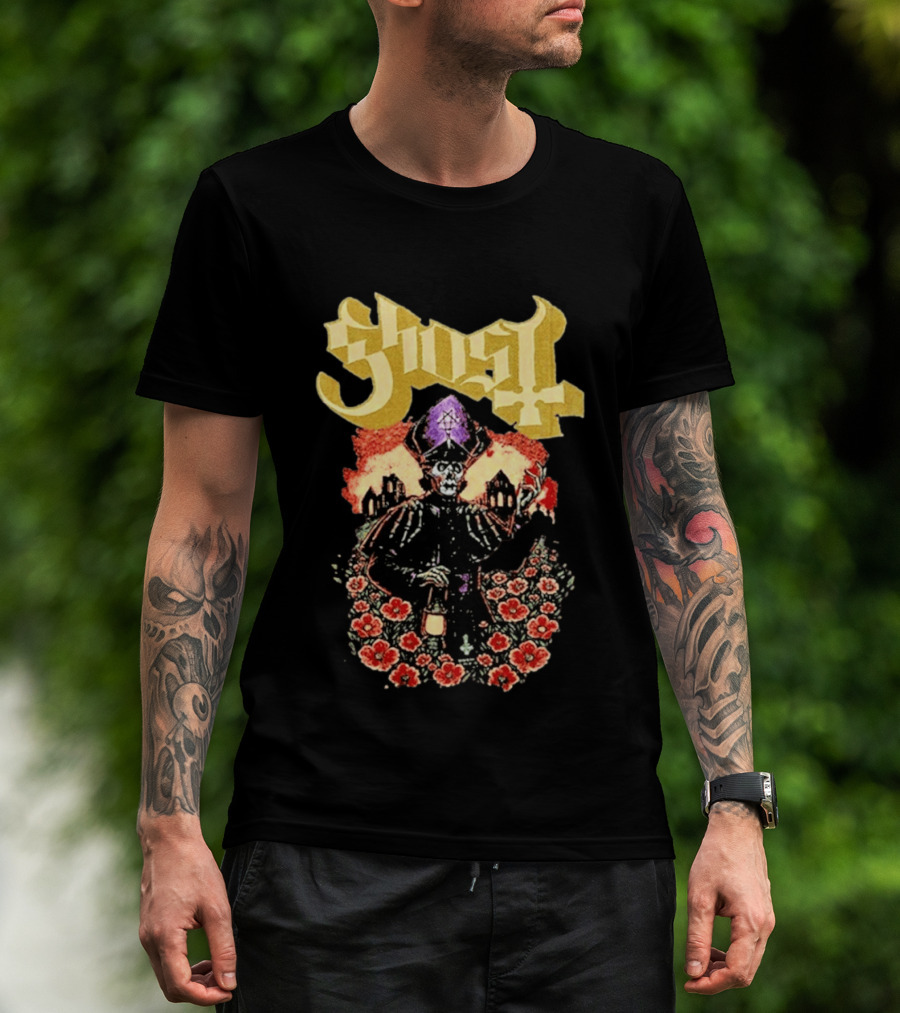Ghost Band Summer 2026 Exclusive Peace Field Skeleton Priest And Floral T-Shirt