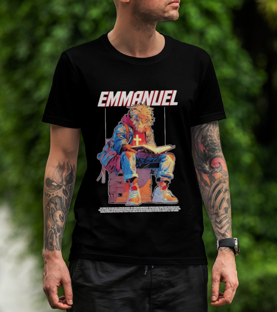 Emmanuel The Spirit Of The Lord God Is Upon Me Lion Reading To Comfort All That Mourn T-Shirt