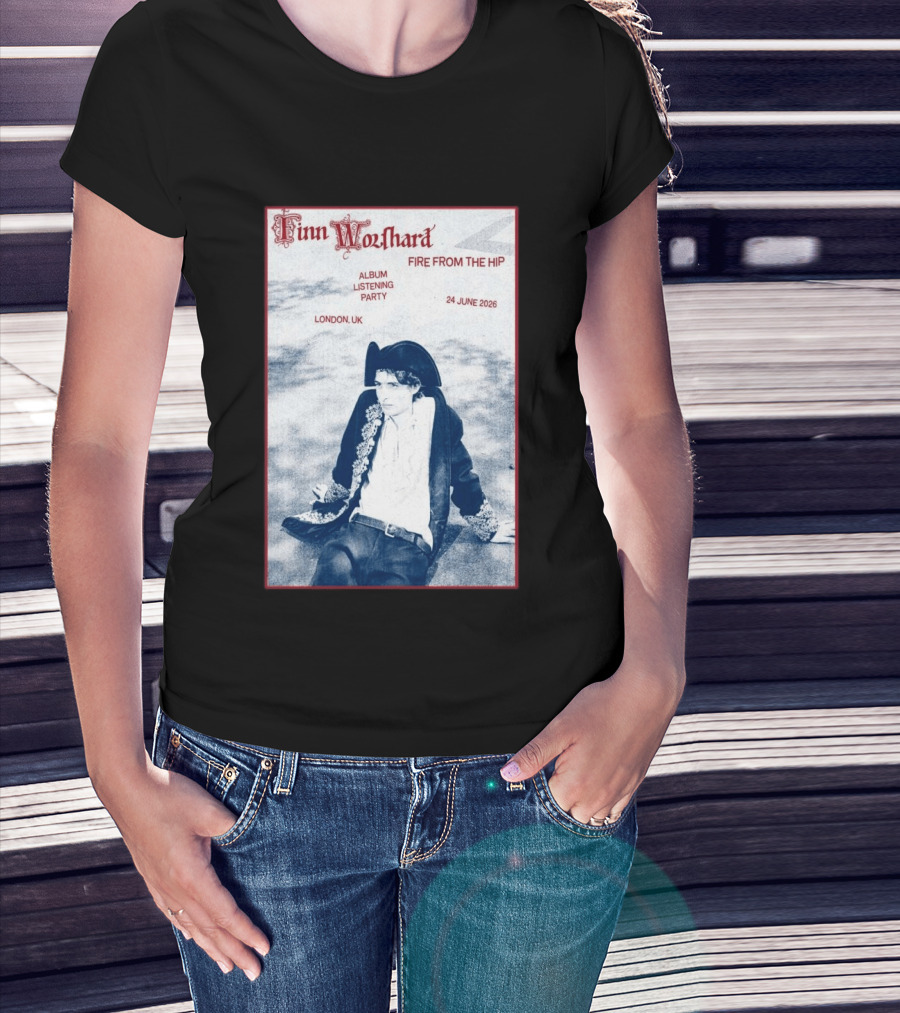 Finn Wolfhard Fire From The Hip Album Listening Party London UK June 24 2026 T-Shirt