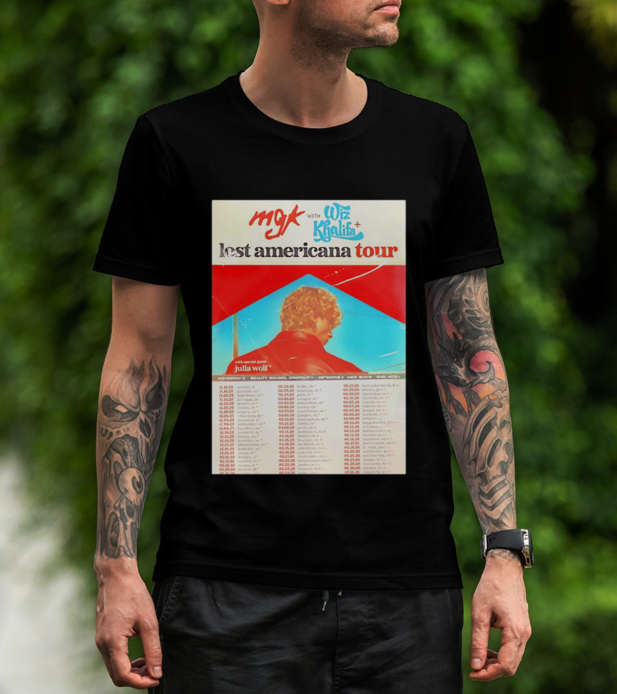MGK Wiz Khalifa Lost Americana Tour Julia Wolf Guest T-Shirt