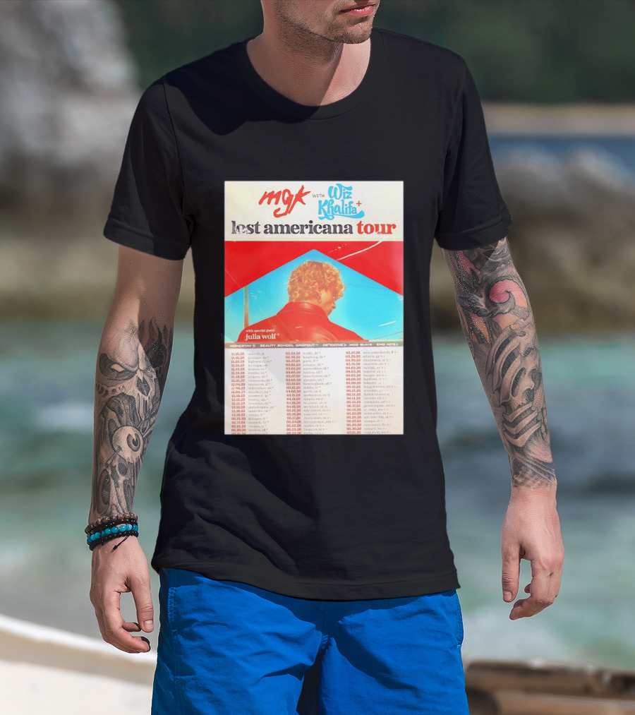 MGK Wiz Khalifa Lost Americana Tour Julia Wolf Guest T-Shirt
