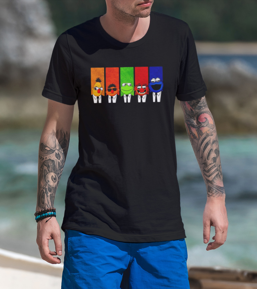 Bert Ernie Kermit Animal Cookie Monster Reservoir Dogs Mashup T-Shirt