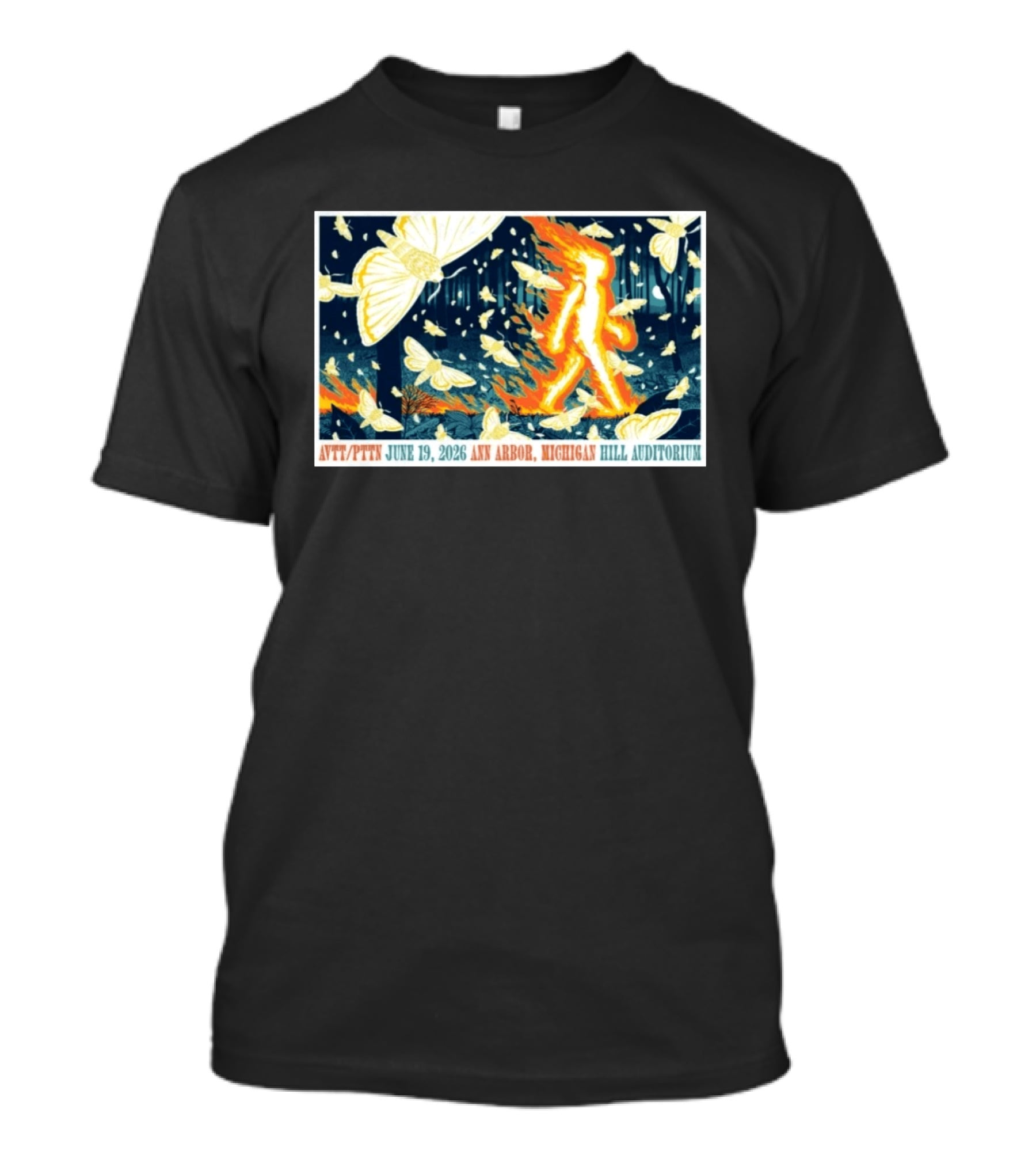 Avett Brothers Concert Ann Arbor Michigan June 19 2026 Hill Auditorium Moth T-Shirt