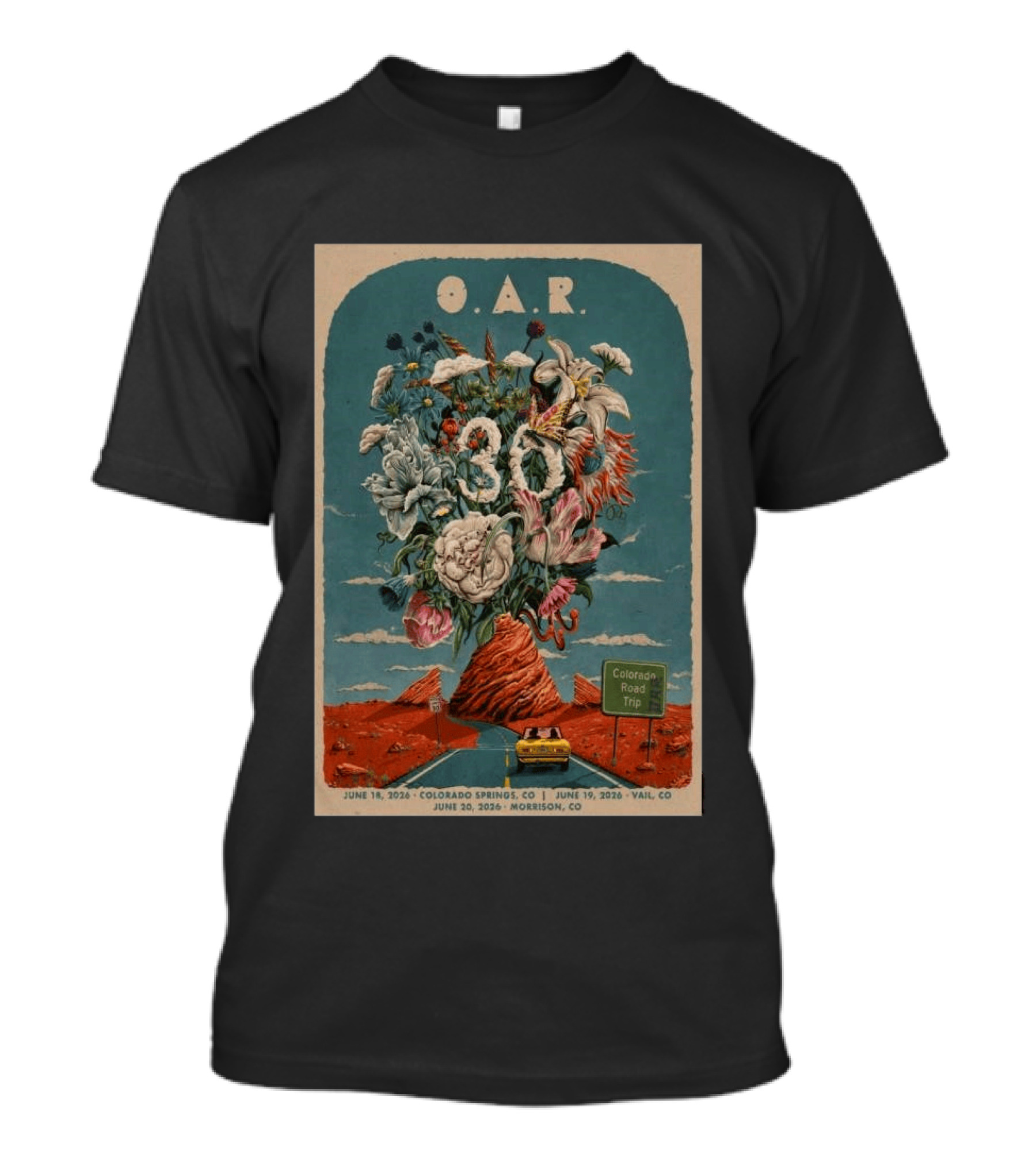 O.A.R. Colorado Road Trip 2026 June 18 Colorado Springs June 19 Vail June 20 Morrison Show T-Shirt