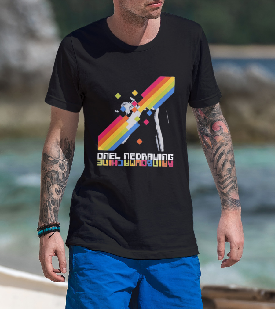 Onelinedrawing Rainbowmachine Colorful Abstract Blocks T-Shirt
