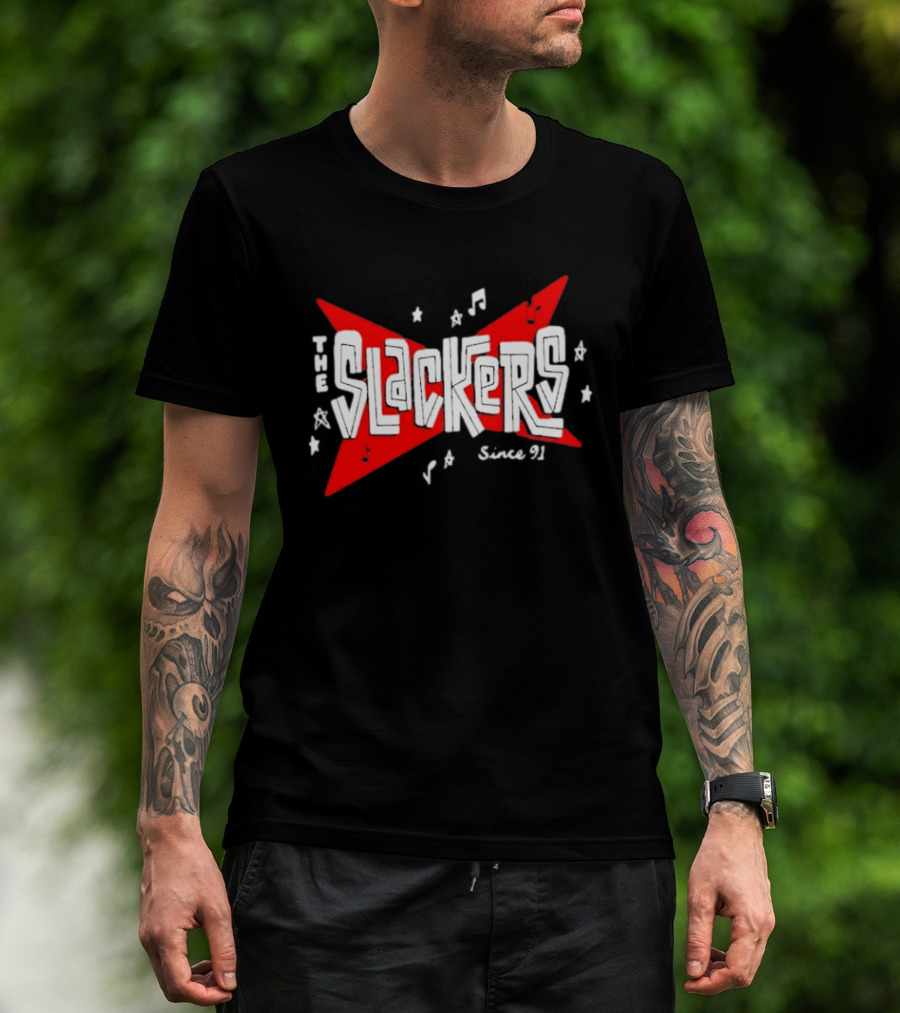 The Slackers Since 91 Tour Retro Music Notes And Stars T-Shirt