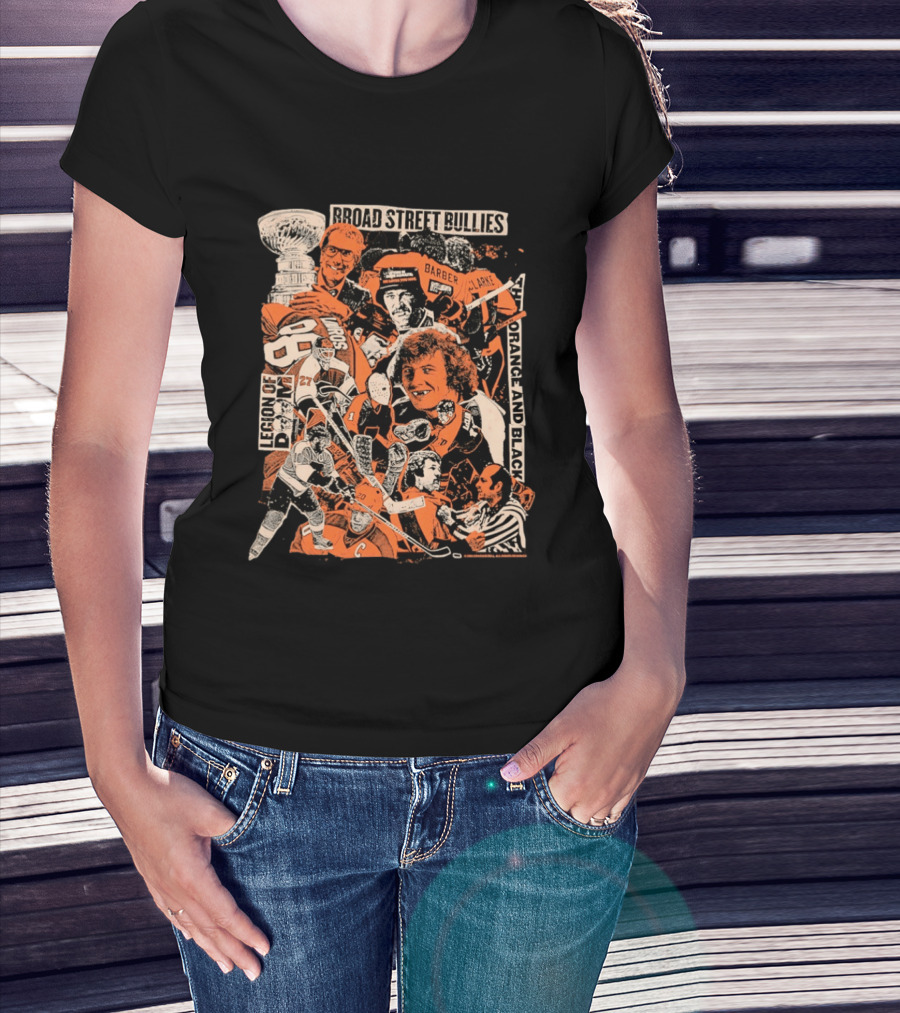 Philadelphia Flyers Broad Street Bullies Legion Of Doom Orange And Black T-Shirt