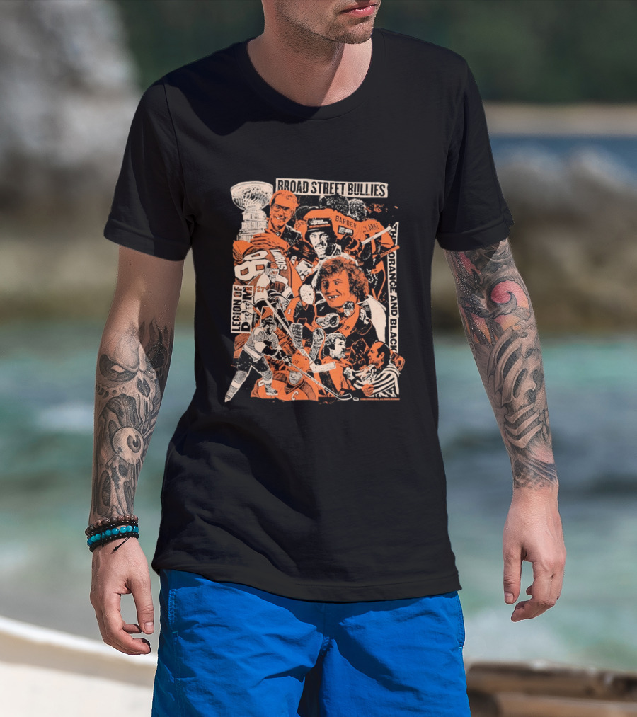 Philadelphia Flyers Broad Street Bullies Legion Of Doom Orange And Black T-Shirt