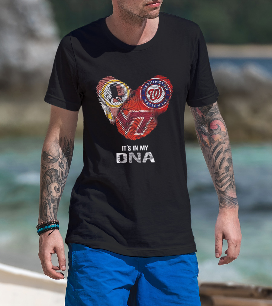 Washington Nationals Redskins Virginia Tech Hokies It's In My DNA T-Shirt