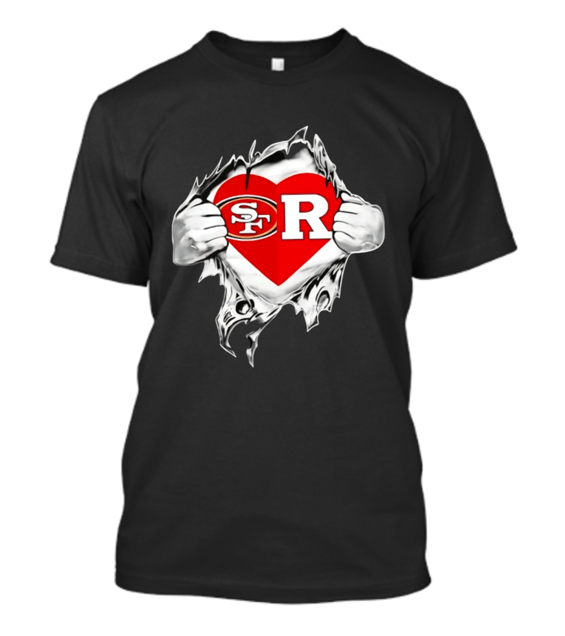 San Francisco 49ers Rutgers Scarlet Knights Heart Scratch Passion T-Shirt