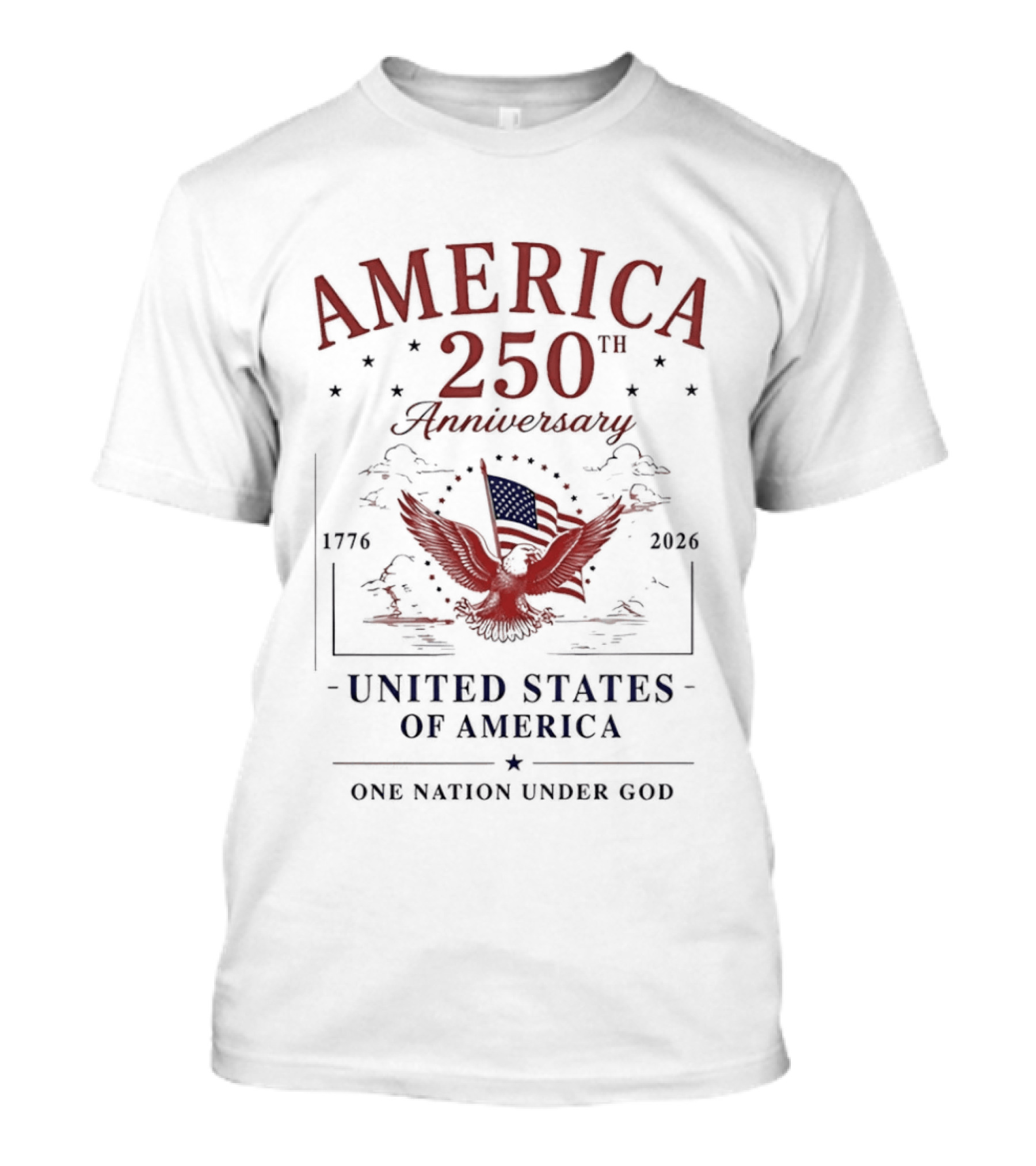 America 250th Anniversary 1776 2026 United States Of America One Nation Under God T-Shirt