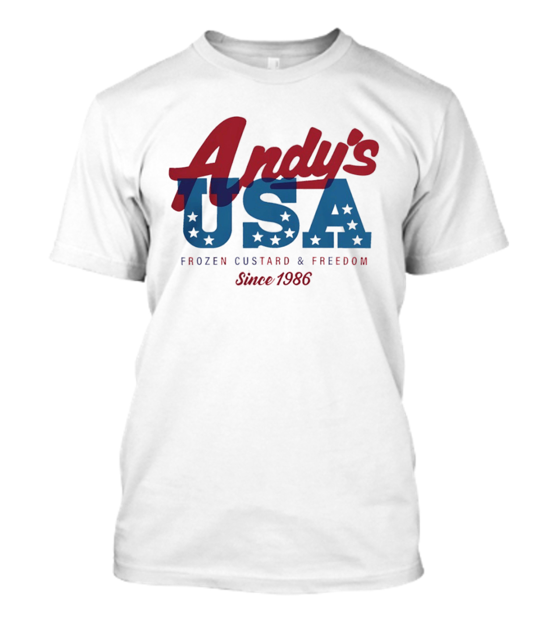 Andy's USA Frozen Custard And Freedom Patriotic Stars Since 1986 T-Shirt
