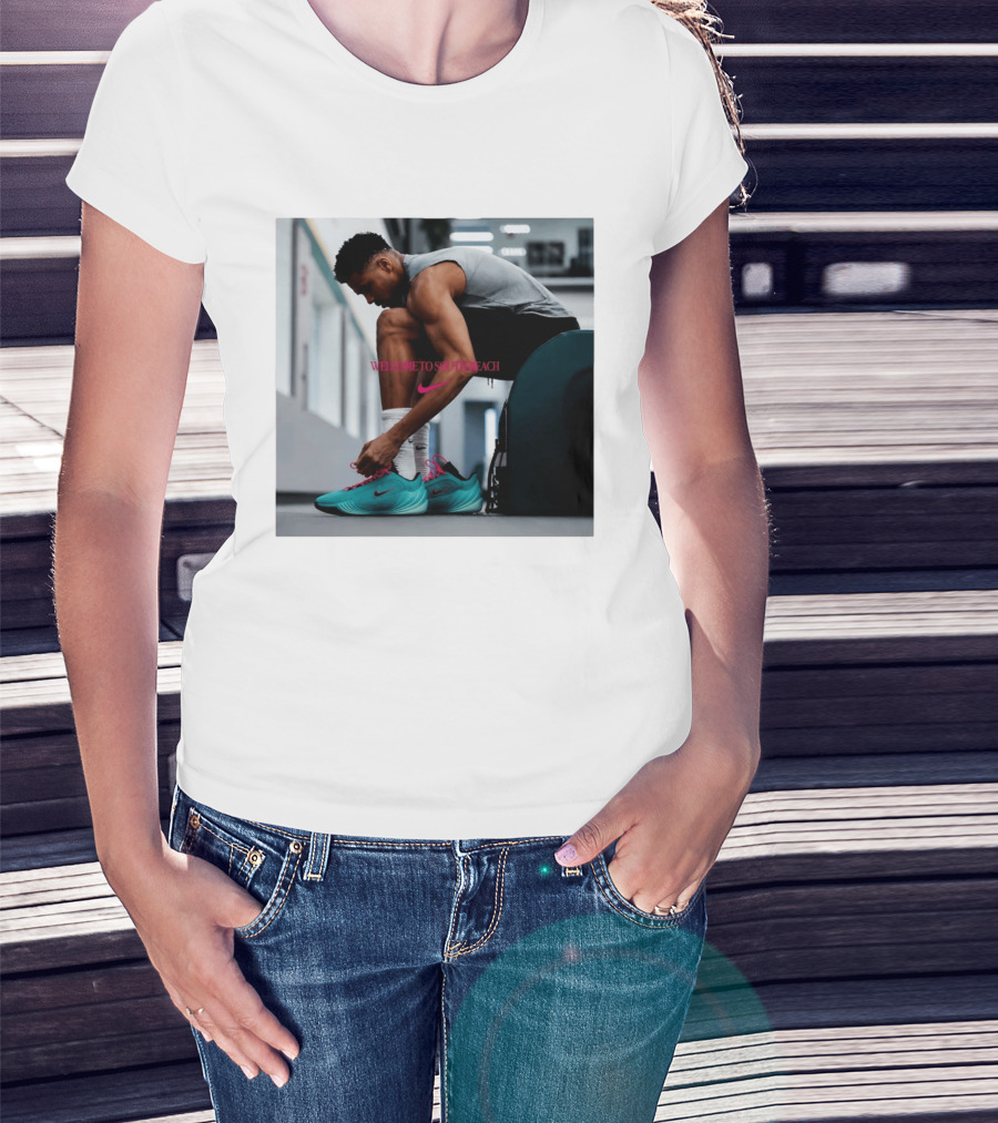 Nike Giannis Antetokounmpo Welcome To South Beach Milwaukee Bucks T-Shirt