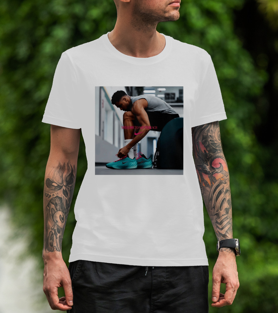 Nike Giannis Antetokounmpo Welcome To South Beach Milwaukee Bucks T-Shirt