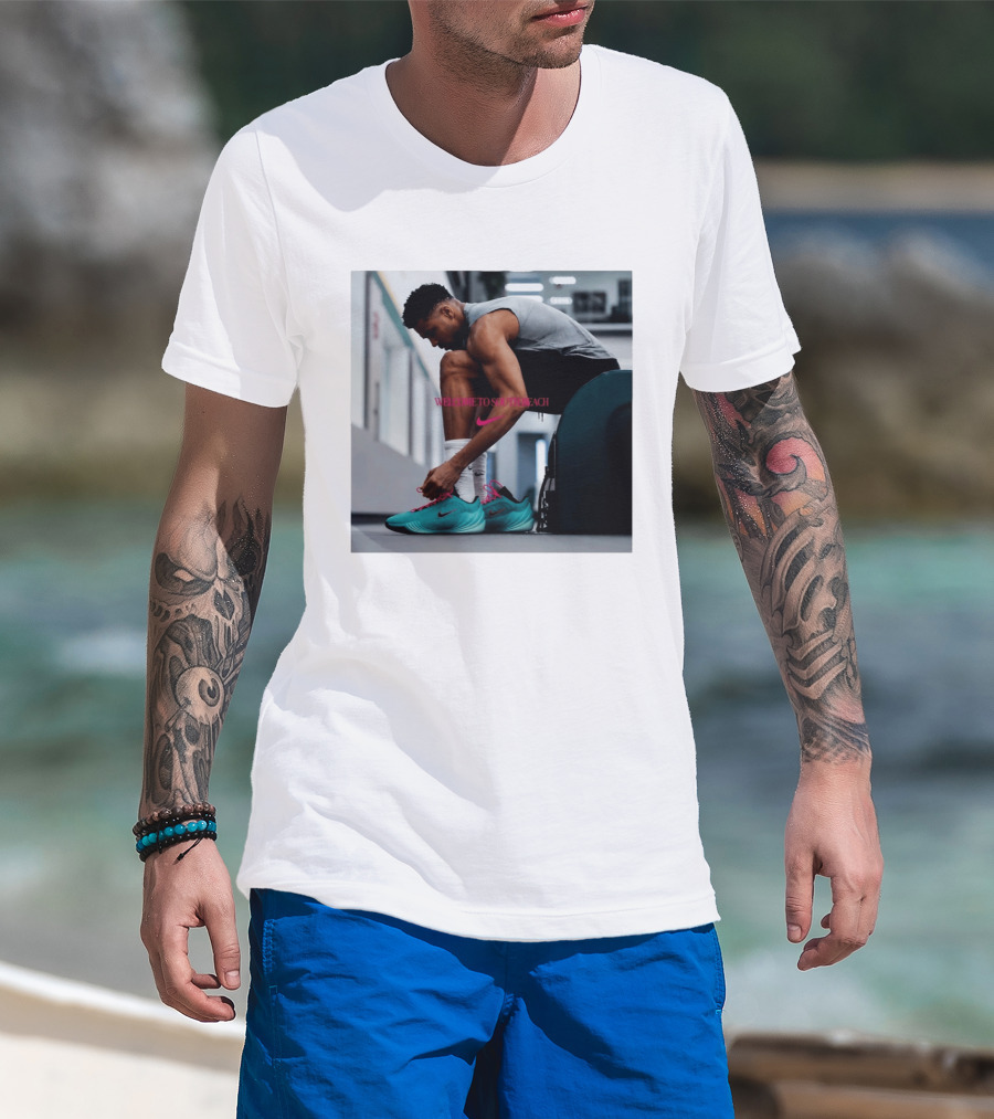 Nike Giannis Antetokounmpo Welcome To South Beach Milwaukee Bucks T-Shirt