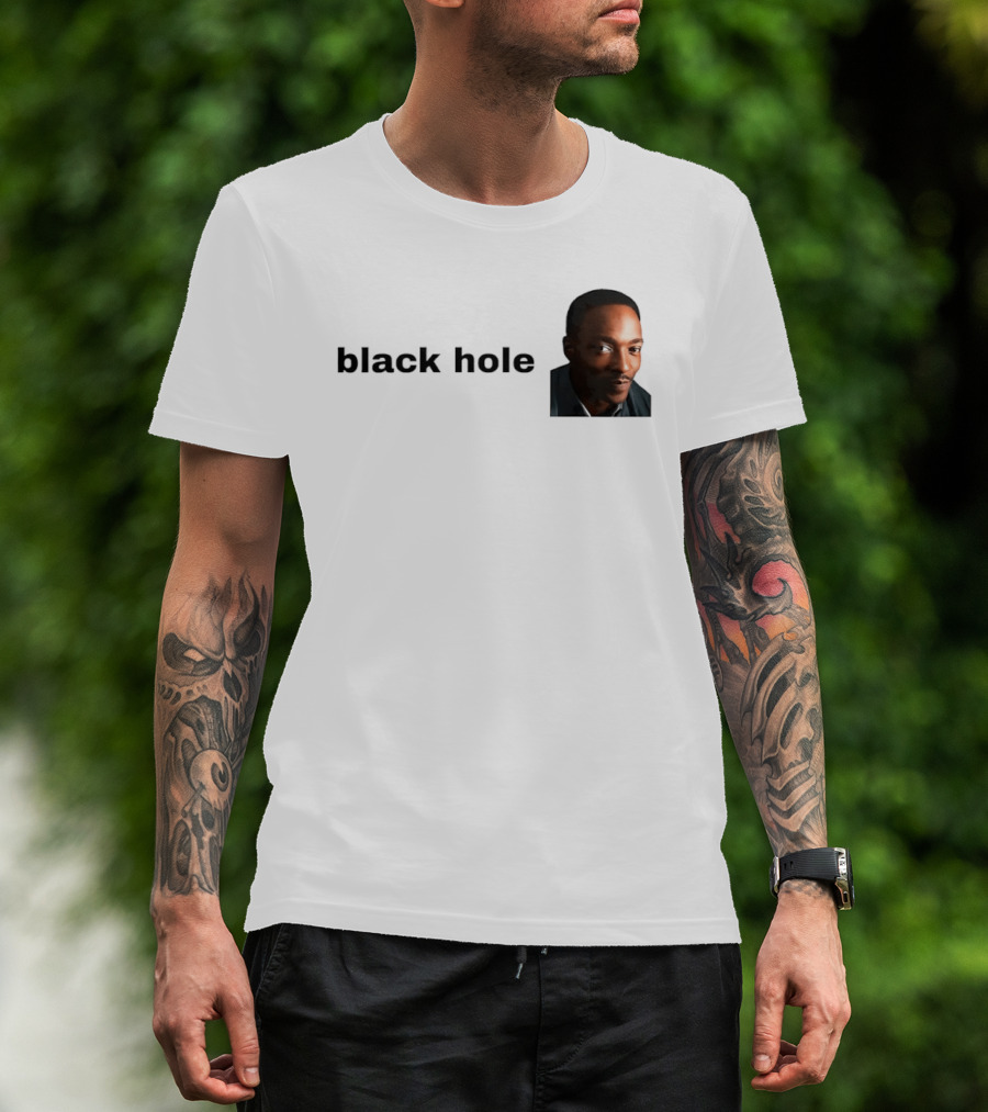 Black Hole Anthony Mackie Face T-Shirt